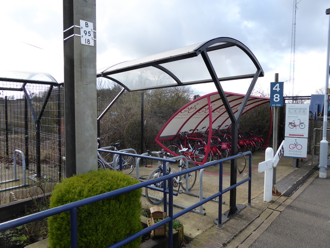 Manningtree bike parking and gradient marker