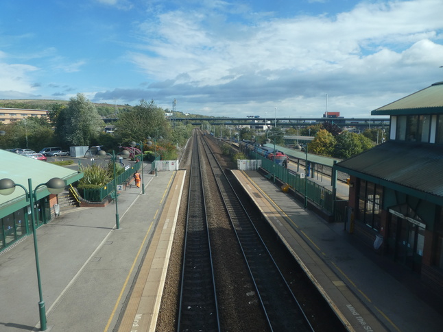 Meadowhall looking north from platforms 1 and 2 footbridge