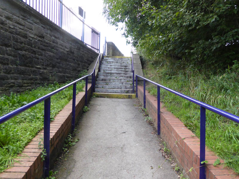 Looking back up the steps to platform 2