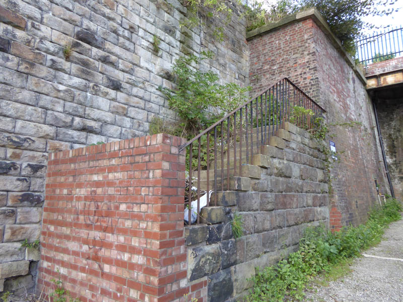 A bricked up set of steps behind me once led up to line level too.