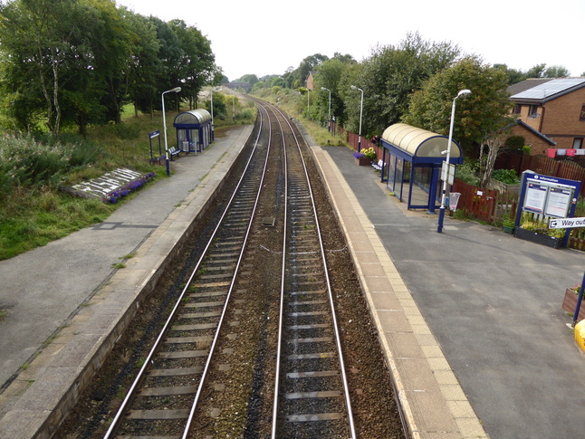 Rishton from footbridge looking
west