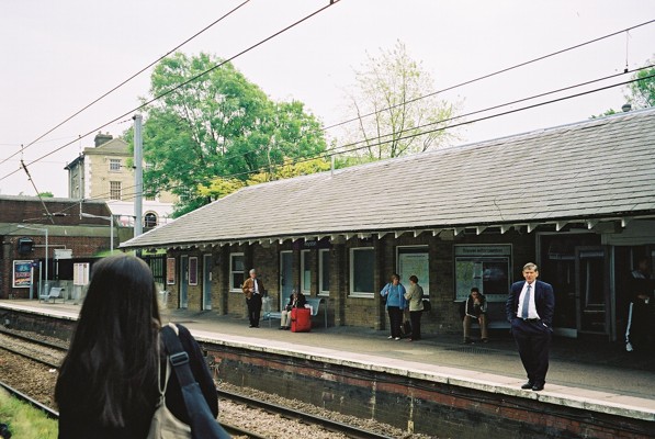 Platform 1 and station building