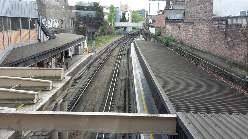 Surrey Quays looking south
from bridge