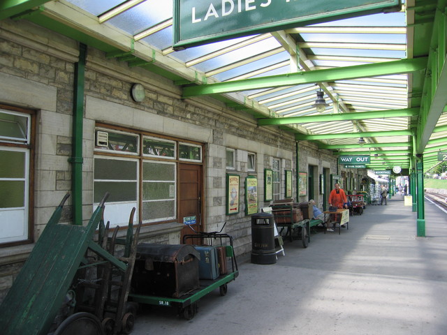 Swanage station building rear, under canopy