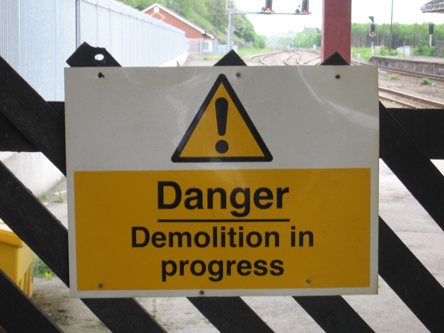 Wakefield Kirkgate
demolition in progress sign