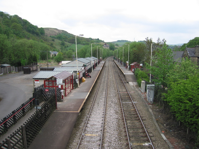 Walsden from footbridge looking
north