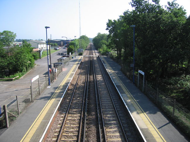 Holton Heath looking east from
footbridge