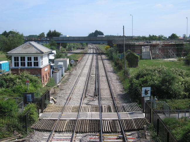 Wareham from footbridge looking
east