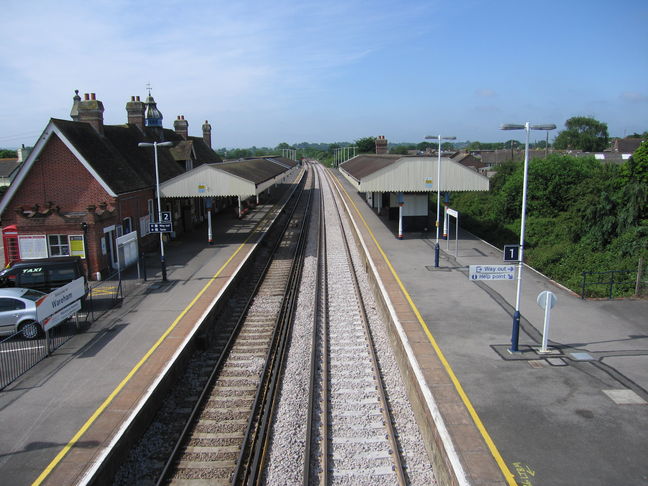 Wareham from footbridge looking
west
