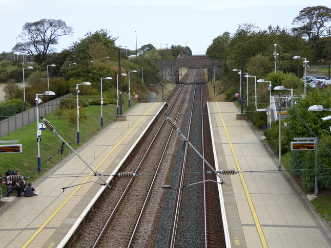 Wallyford looking east from footbridge