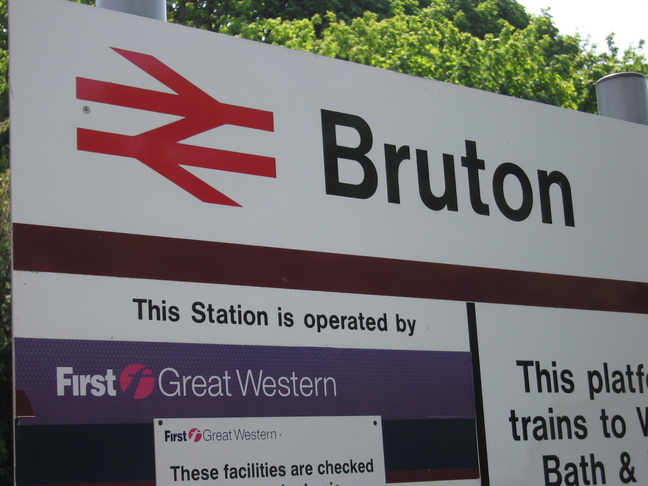 Bruton station sign