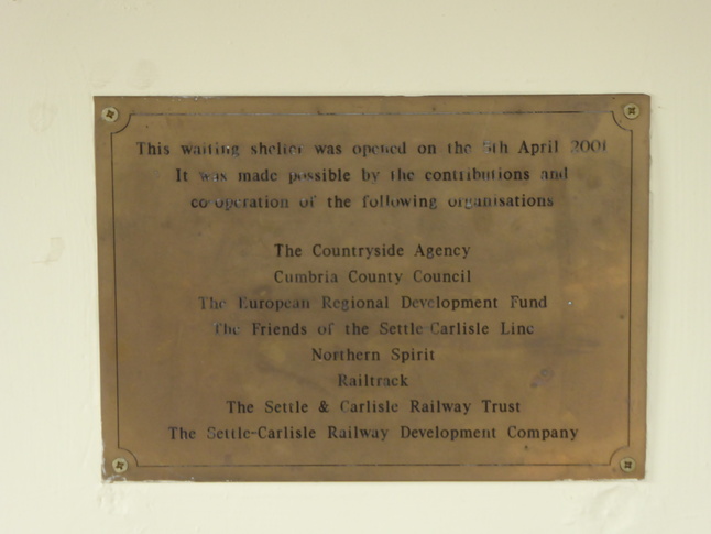 Dent platform 1 shelter plaque