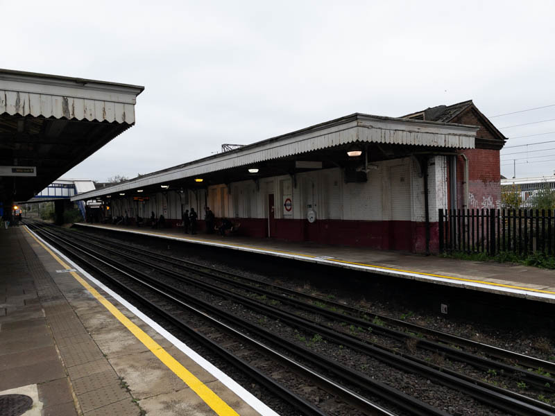 Both platforms, seen here from the southern end of platform 2, have a wooden canopy