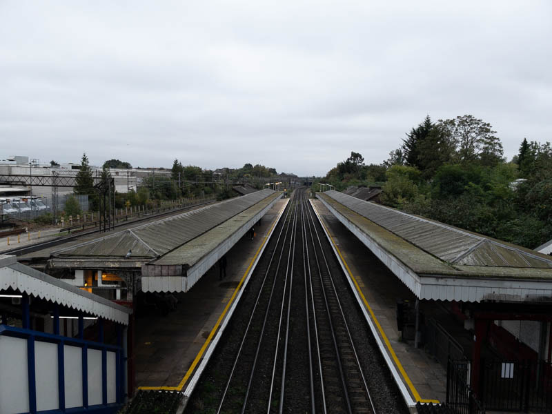 Looking south along the line from the footbridge