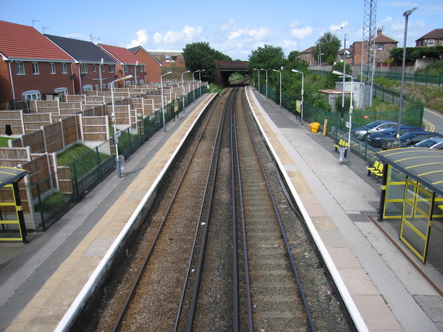 Walton from footbridge looking
north