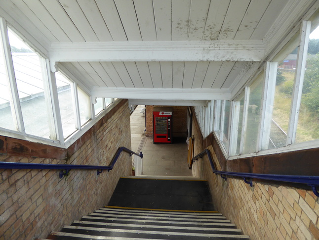 Workington platform 2 exit from
footbridge