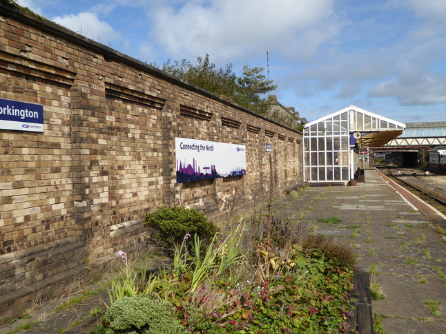 Workington platform 2 planter
/>
</p>
<p>
Looking north along platform 2:
</p>
<p>
<img src=