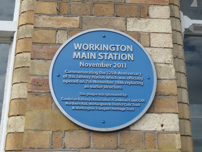 Workington Main Station November
2011 Commemorating the 125th Anniversary of this railway station which
was officially opened on 7th November 1886 replacing an earlier structure.