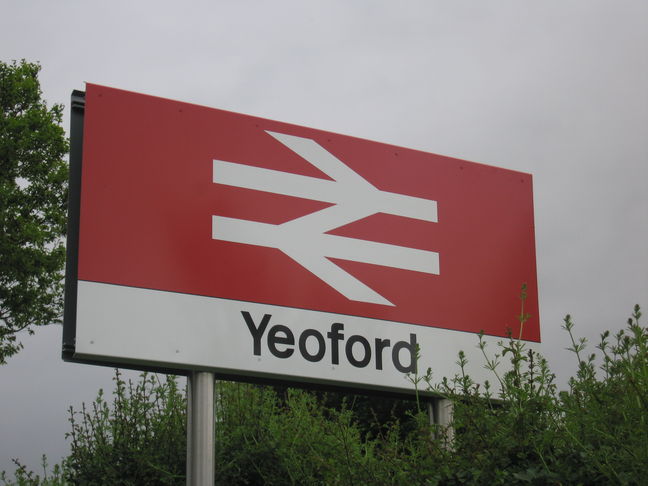 Yeoford station sign
